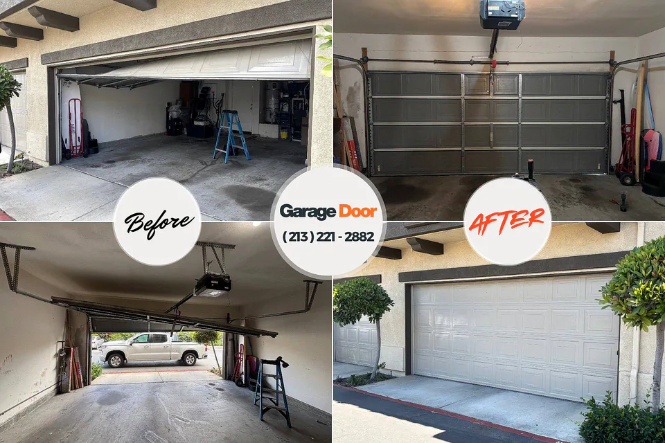 Before and after: garage door repair Green Valley, SD